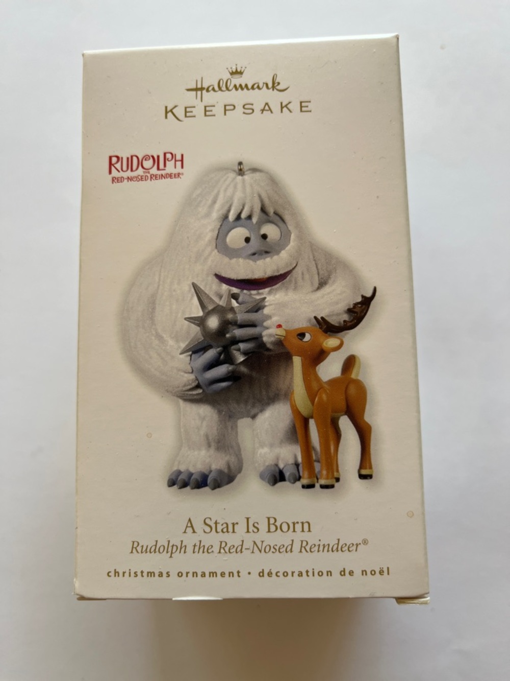 "A Star Is Born" Rudolph & Bumble Ornament - White